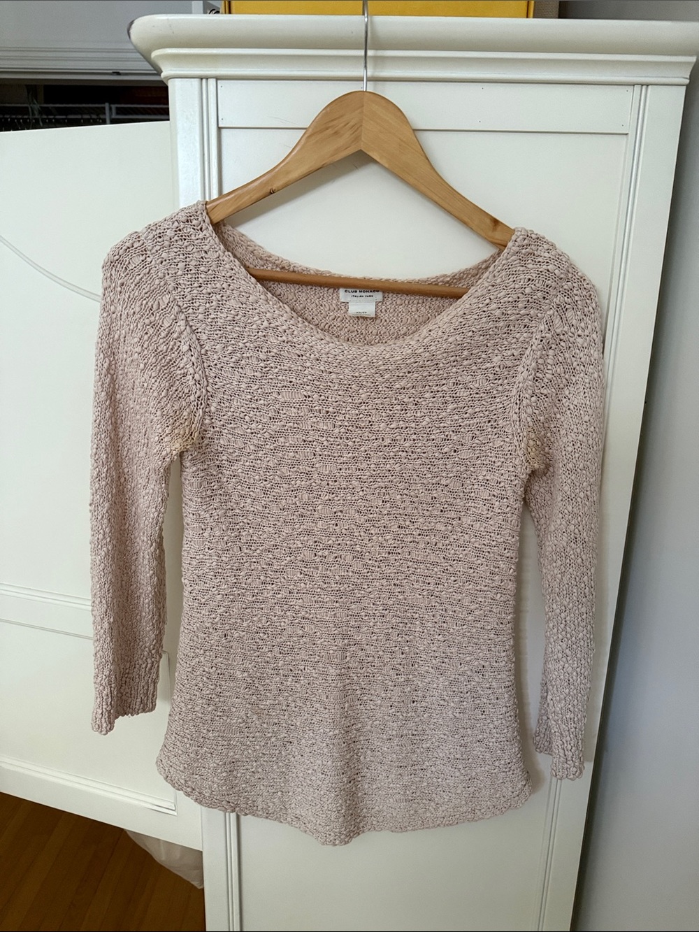 Club Monaco Blush Beige Scoop Neck Knit Top